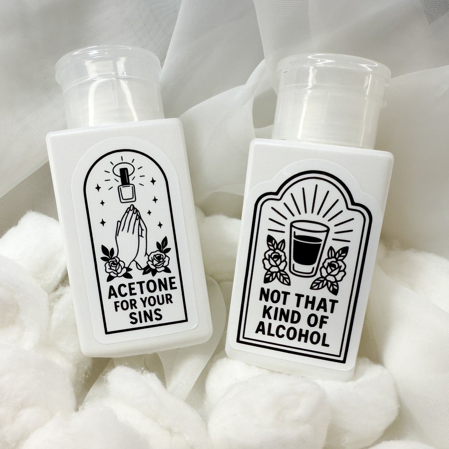 Acetone and Alcohol Pump Bottle Stickers