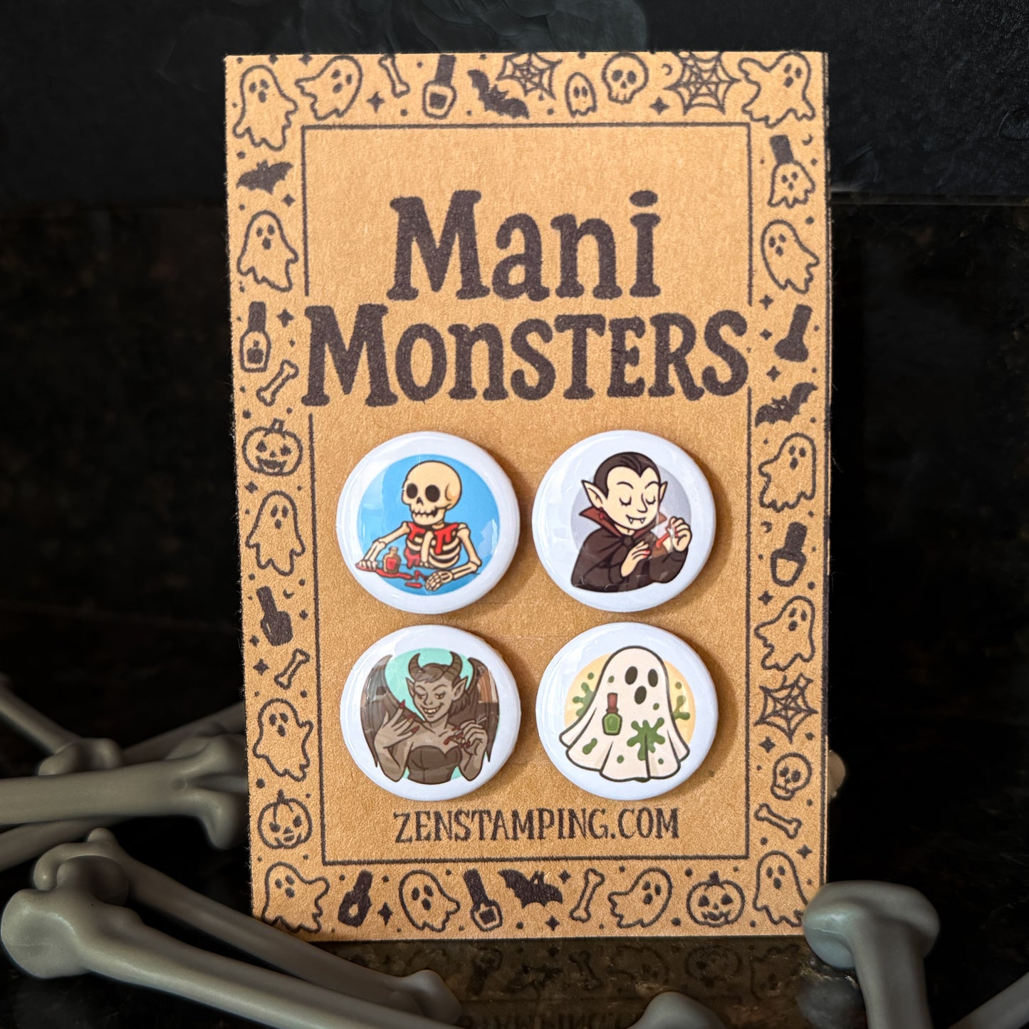 Mani Monsters 1” Magnets