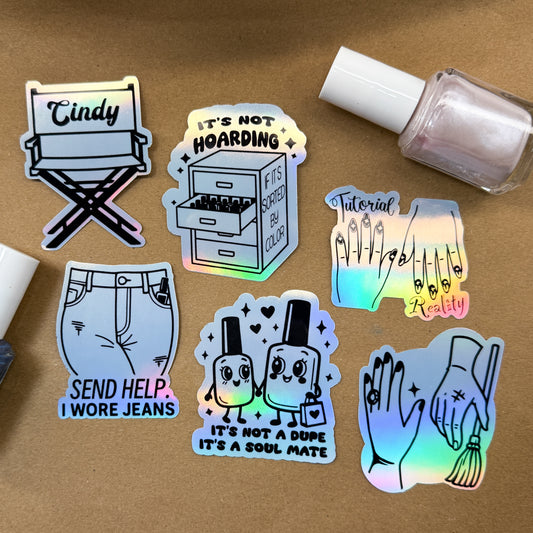 Nail Humor Holo Stickers