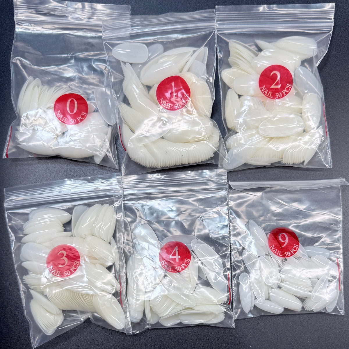 Destash Random Almond Tip Sizes