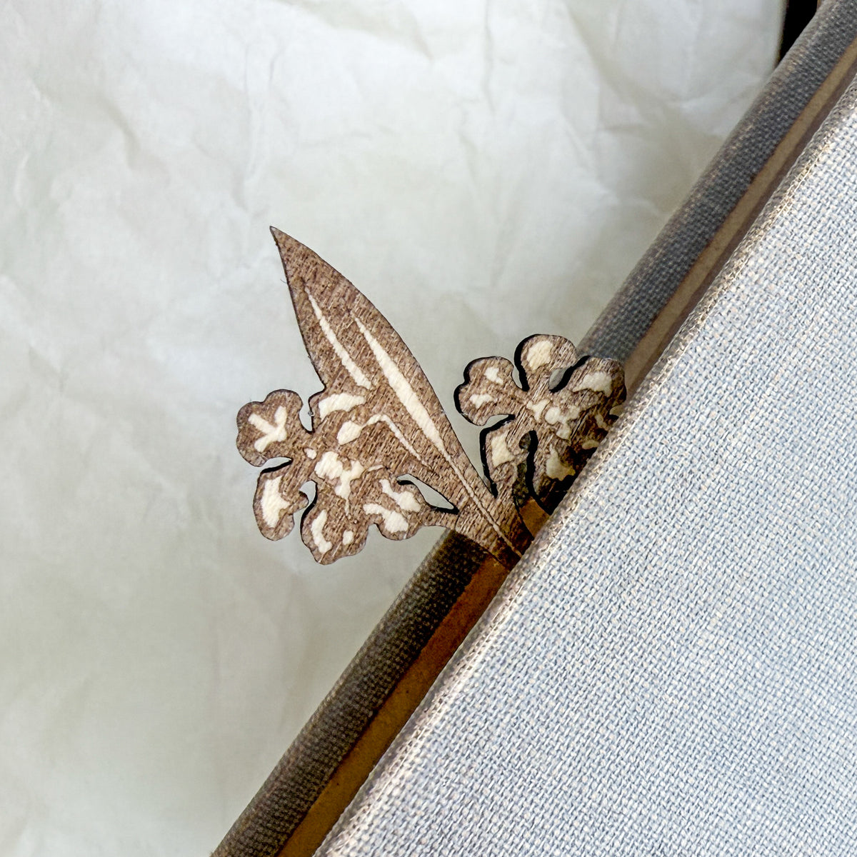 “Rest Here” Wooden Orchid Bookmark